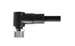 M8 Female Right Angle UnShield A-קידוד 3PIN PUR 3.0M M8X1.0